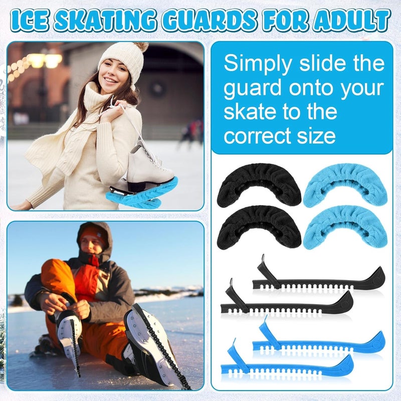 Liliful 8 Pcs Skate Guards Skate Blade Protector Covers Towel Ice Inline Bag Set Ice Guards for Adult Hockey Winter Supply - Image 5